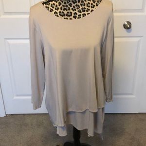 John Voss pale lilac long sleeve flowy top